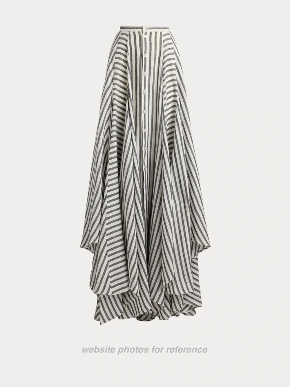 Ralph Lauren Collection Shamus Striped Linen Maxiskirt - Picture 1 of 12